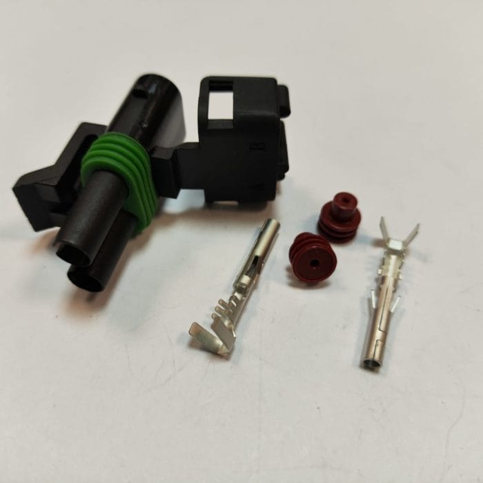 Комплект разъёма Delphi 12015792; 2-pin чёрный ( аналог  TEPARTS 7730522); (арт: 120-2-020)