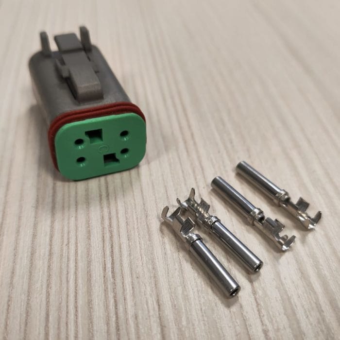 Комплект разъёма DT06-4SC-E004, 4-pin серый( замок С ); (Арт:120-4-07/2).