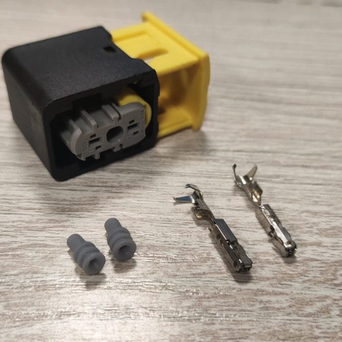 Комплект разъёма  2-1418448-2, 2-pin серый ( аналог VO994225); (арт:120-3-03/1)