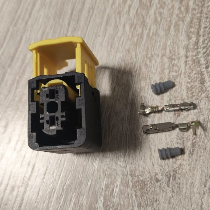 Комплект разъёма 1-1418448-2, 2-pin чёрный ( аналог VO993360); (арт:120-3-02/1)
