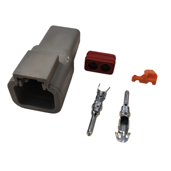 Комплект разъема DTP04-2P Deutsch, 2-pin male (арт: 121-2-026).