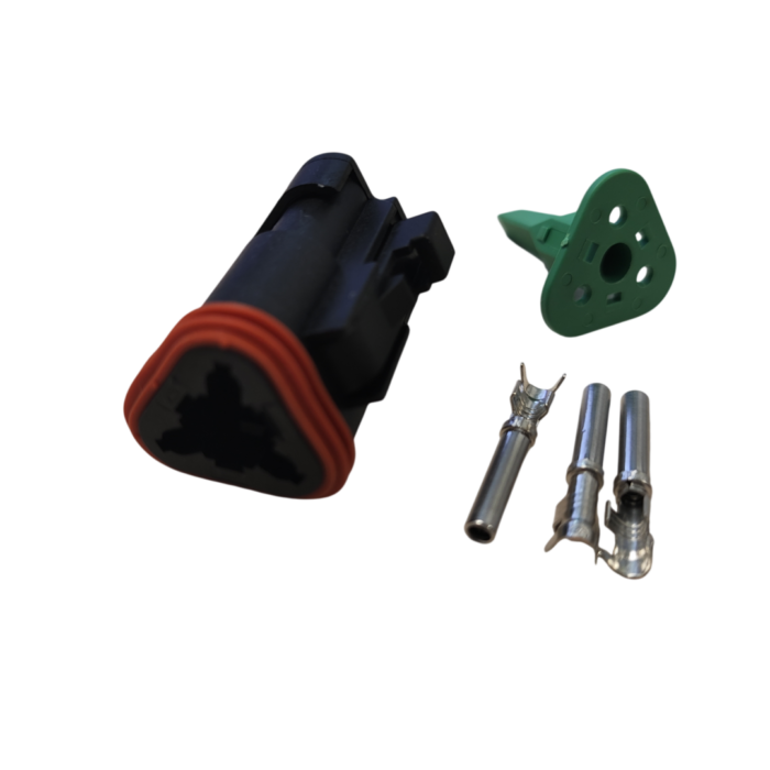 Комплект разъема DT06-3S-E005, 3-pin чёрный; (арт: 120-3-09/1).