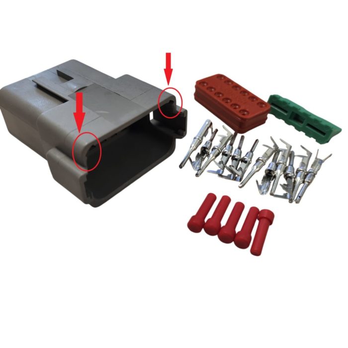 Комплект разъёма DT04-12PA, 12-pin серый ; (арт: 121-12-05).