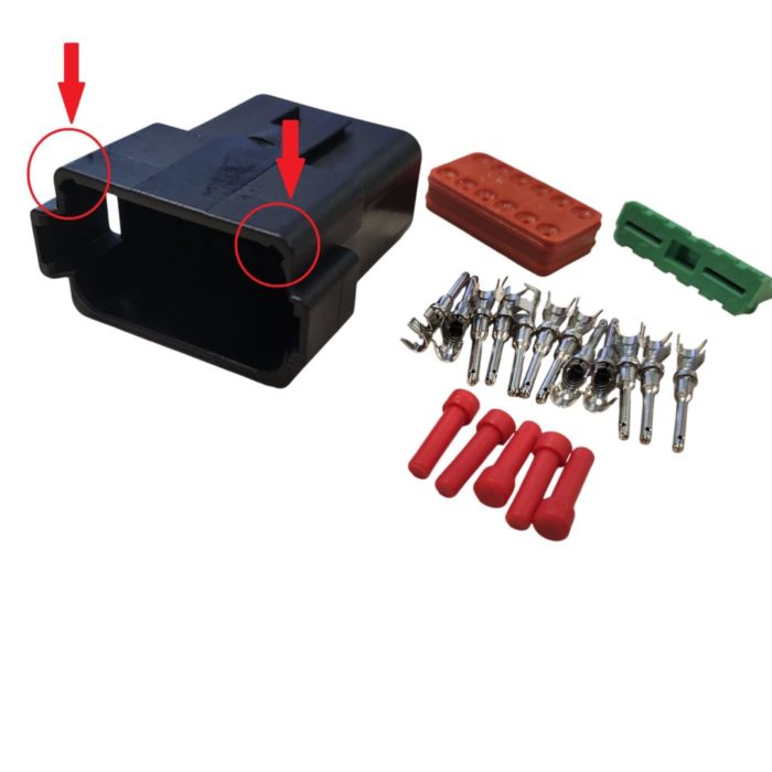 Комплект разъёма DT04-12PA-E004, 12-pin чёрный; (арт: 121-12-05/1).