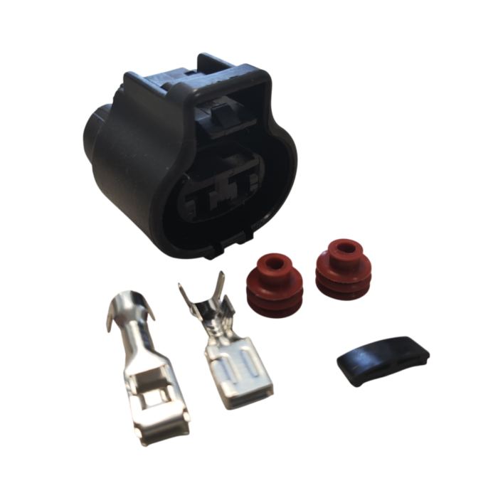 Комплект разъёма 6-176146-6 Econoseal 4.8; 2-pin чёрный ; (арт: 120-2-032/1).