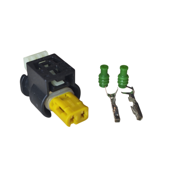 Комплект разъёма  805-120-527 (Hirschmann 805-120-526), 2-pin жёлтый ; (арт: 120-2-042).